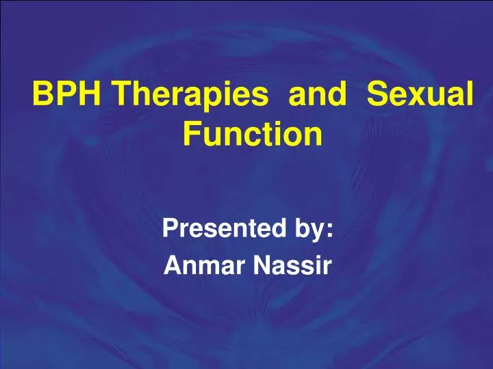 bph therapies and sexual function