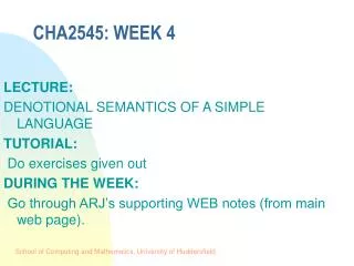 CHA2545: WEEK 4