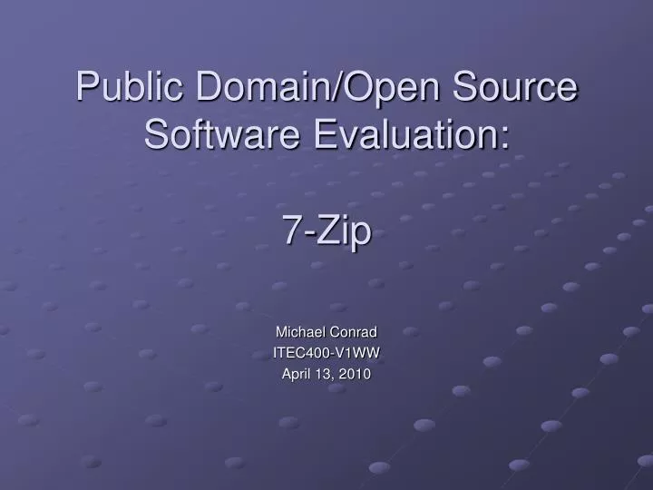 public domain open source software evaluation 7 zip