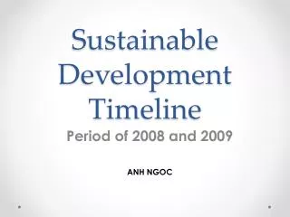 Sustainable Development Timeline
