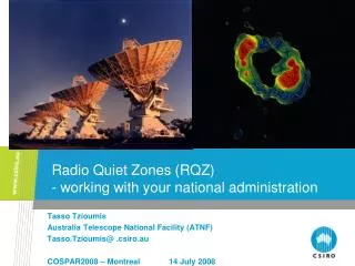 Radio Quiet Zones (RQZ) - working with your national administration