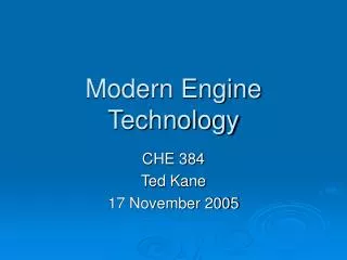 Modern Engine Technology