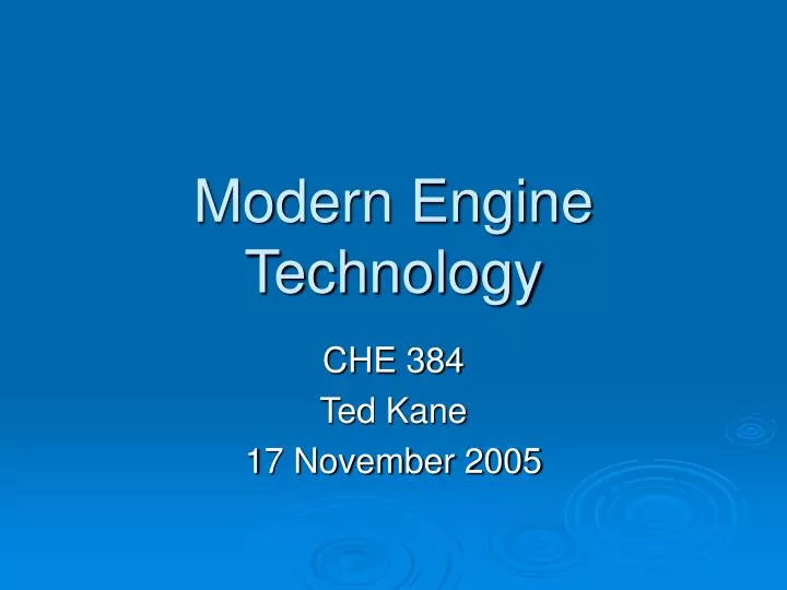 modern engine technology