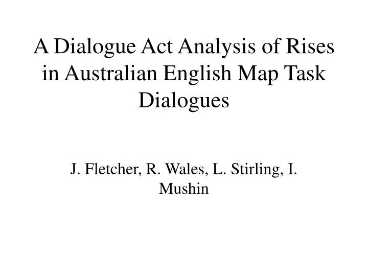 a dialogue act analysis of rises in australian english map task dialogues