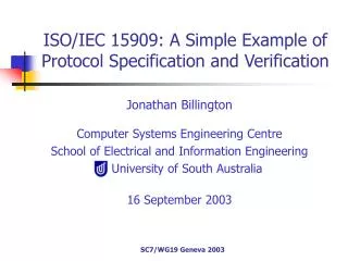 ISO/IEC 15909: A Simple Example of Protocol Specification and Verification