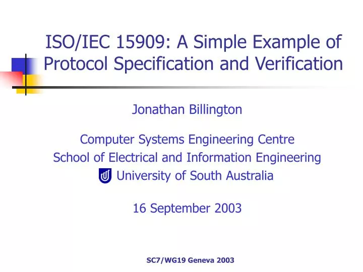 iso iec 15909 a simple example of protocol specification and verification