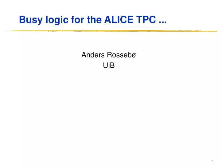 busy logic for the alice tpc