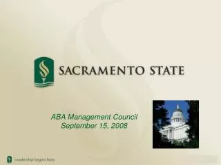 ABA Management Council September 15, 2008