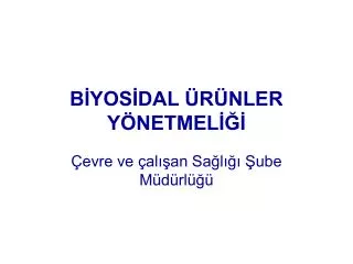 b yos dal r nler y netmel