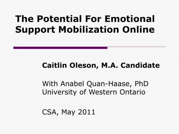 the potential for emotional support mobilization online