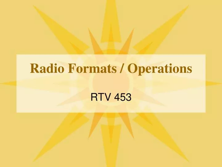 radio formats operations