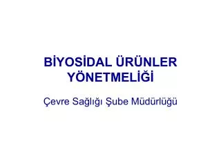 b yos dal r nler y netmel