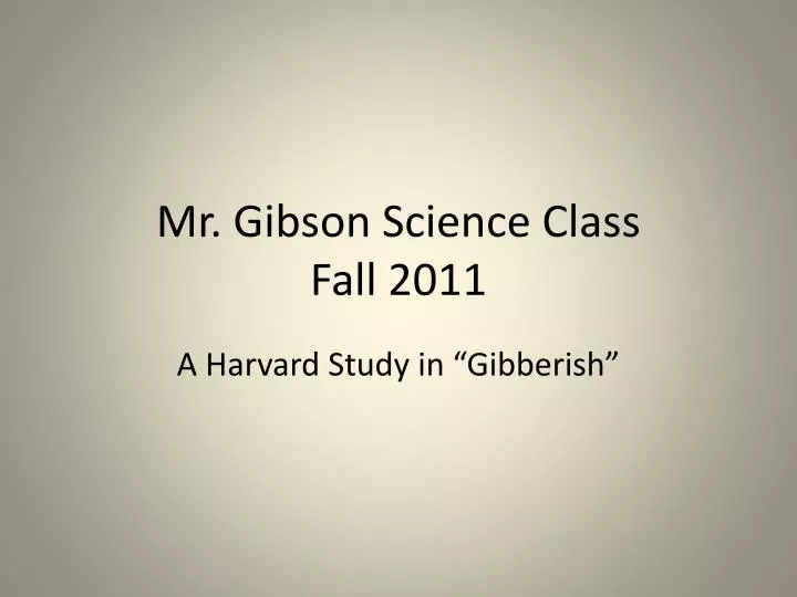 mr gibson science class fall 2011