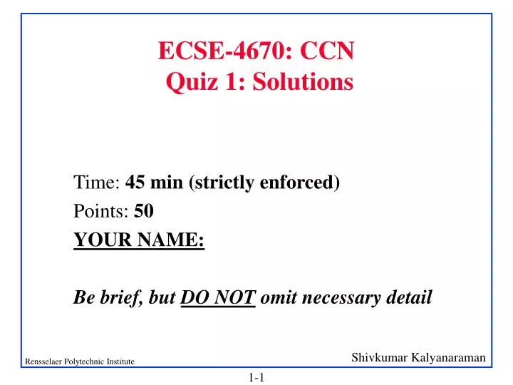 ecse 4670 ccn quiz 1 solutions