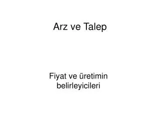 arz ve talep