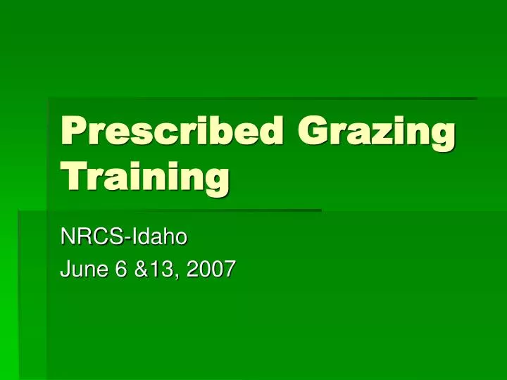 prescribed grazing training
