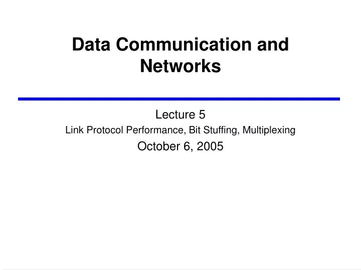 data communication and networks