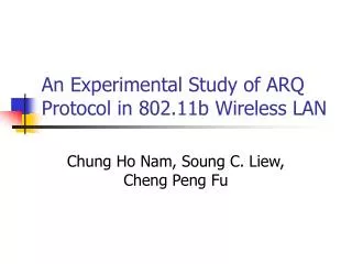 An Experimental Study of ARQ Protocol in 802.11b Wireless LAN