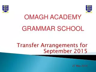 Transfer Arrangements for September 2015 27 May 2014