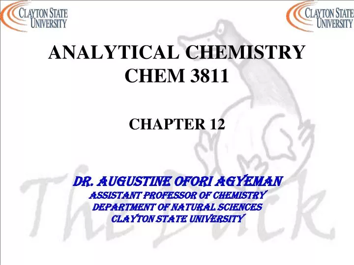 analytical chemistry chem 3811 chapter 12
