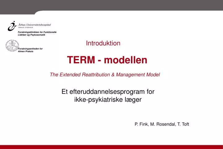 term modellen