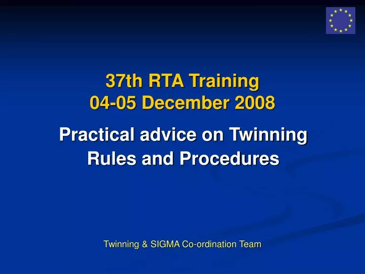37th rta training 0 4 0 5 december 200 8