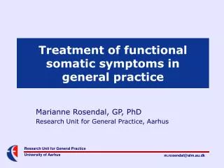 Treatment of functional somatic symptoms in general practice