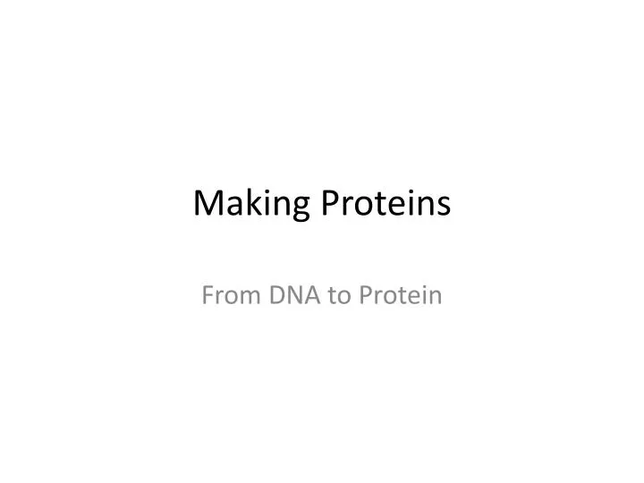 making proteins