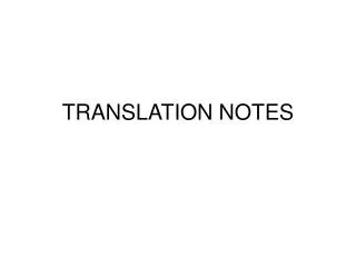 TRANSLATION NOTES