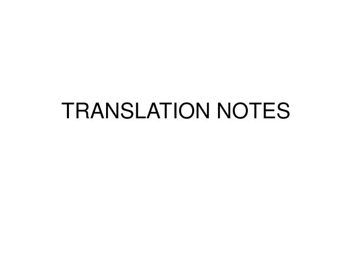 translation notes