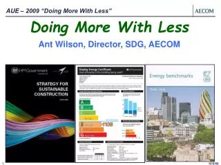 Doing More With Less Ant Wilson, Director, SDG, AECOM