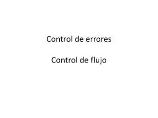 control de errores control de flujo