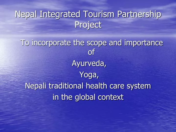 nepal integrated tourism partnership project
