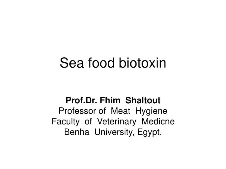 sea food biotoxin