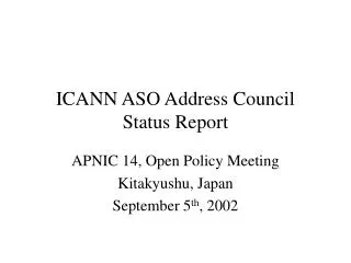 ICANN ASO Address Council Status Report