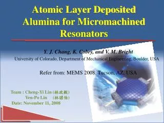 Atomic Layer Deposited Alumina for Micromachined Resonators