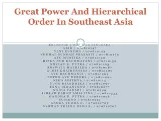 great power and hierarchical order in southeast asia