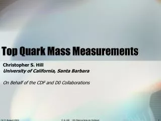 Top Quark Mass Measurements