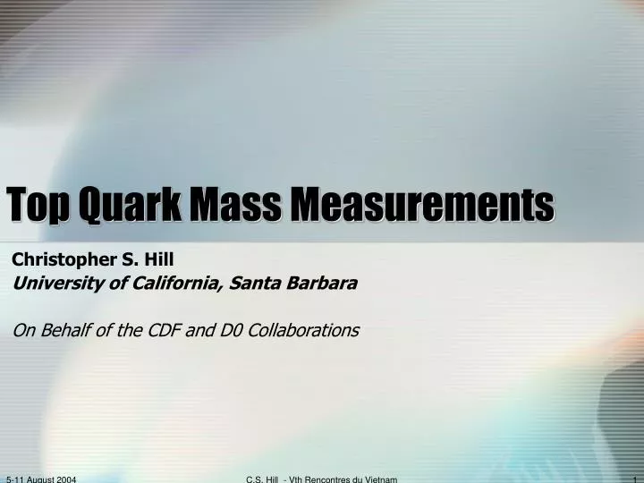 top quark mass measurements