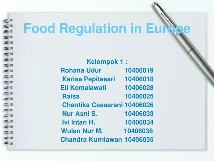 food regulation in europe