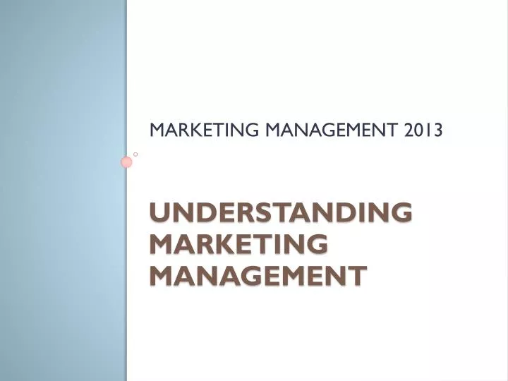 understanding marketing management