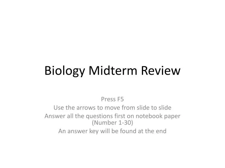 biology midterm review