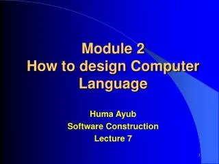 Module 2 How to design Computer Language