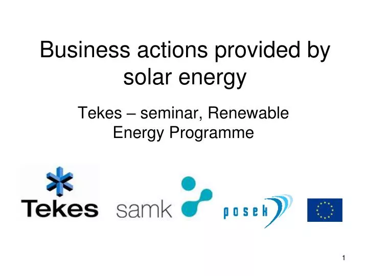 business actions provided by solar energy