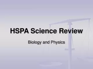 HSPA Science Review