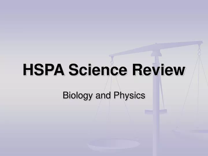 hspa science review