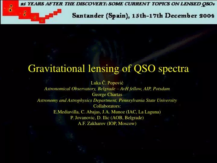 gravitational lensing of qso spectra