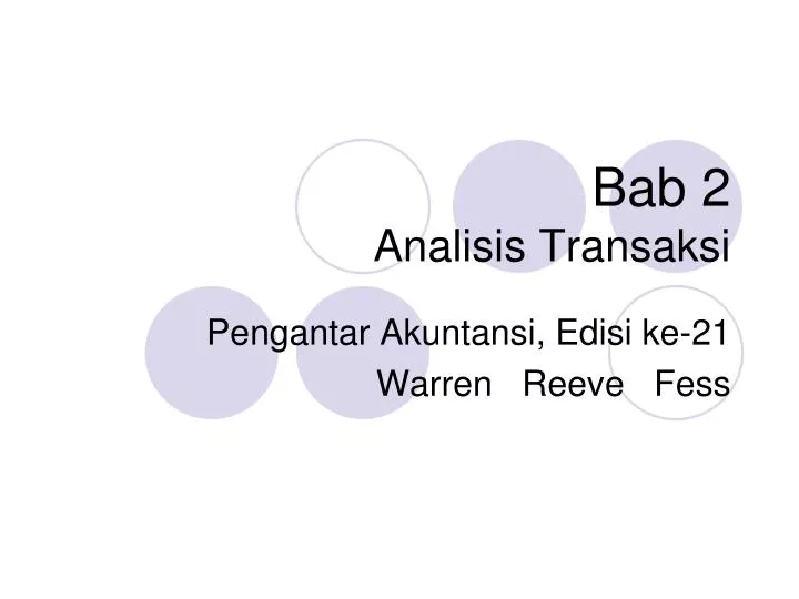 bab 2 analisis transaksi