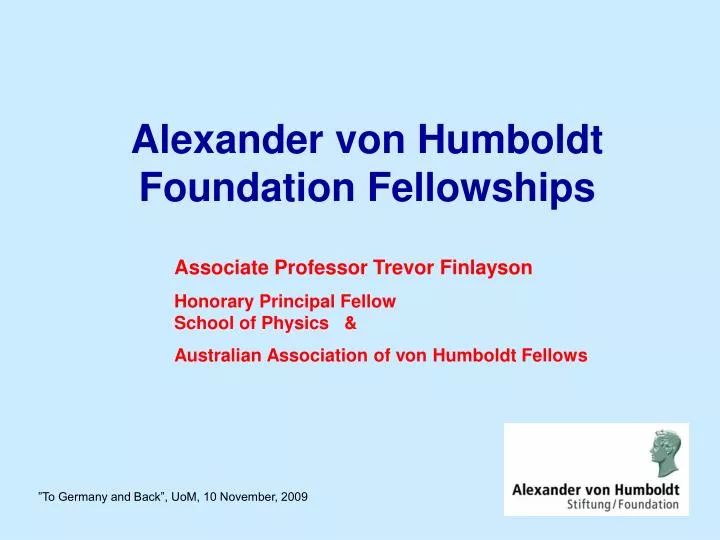 alexander von humboldt foundation fellowships