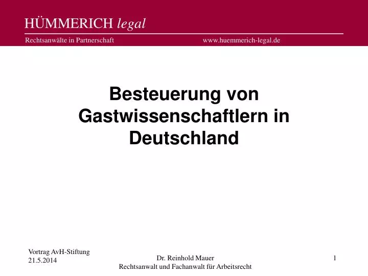 besteuerung von gastwissenschaftlern in deutschland